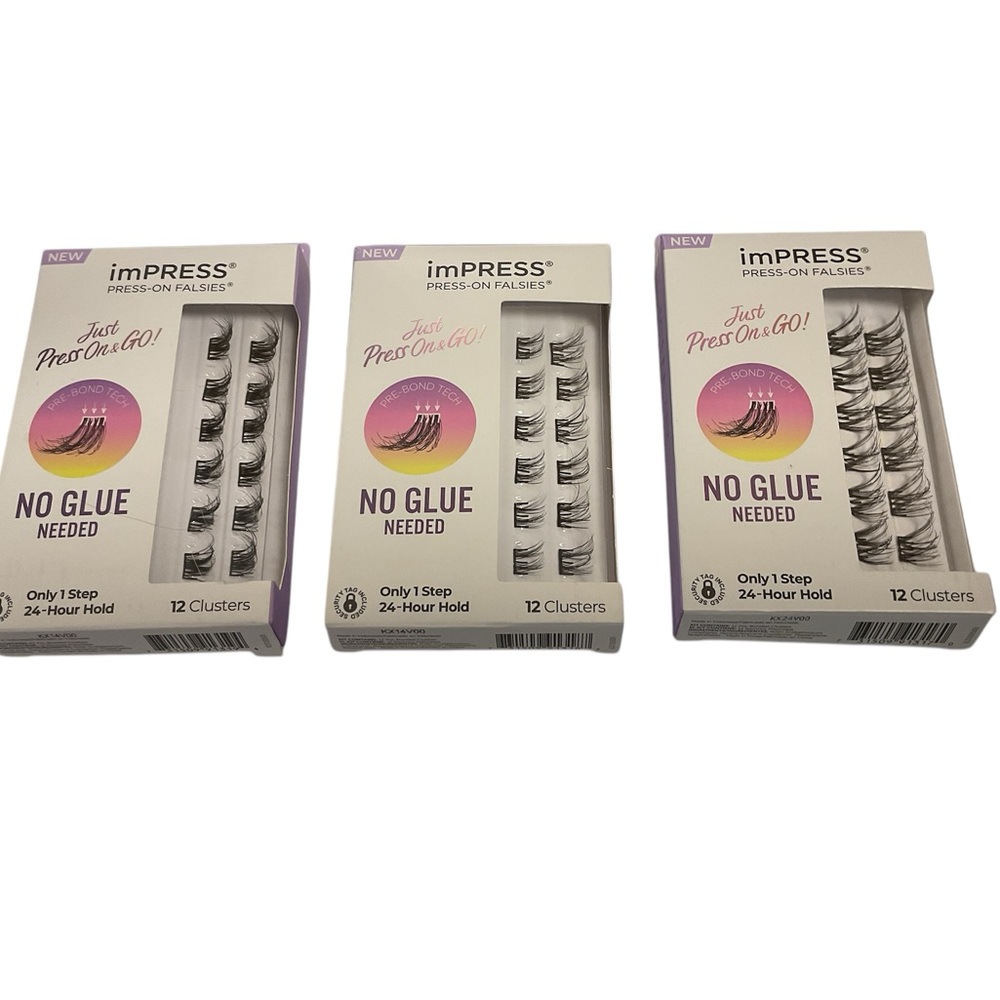 Kiss Impress press on falsies/lashes lot of 3